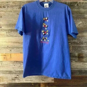 Vintage Disney Mickey Mouse  Embroidered Women’s  T-Shirt Size L Made In USA